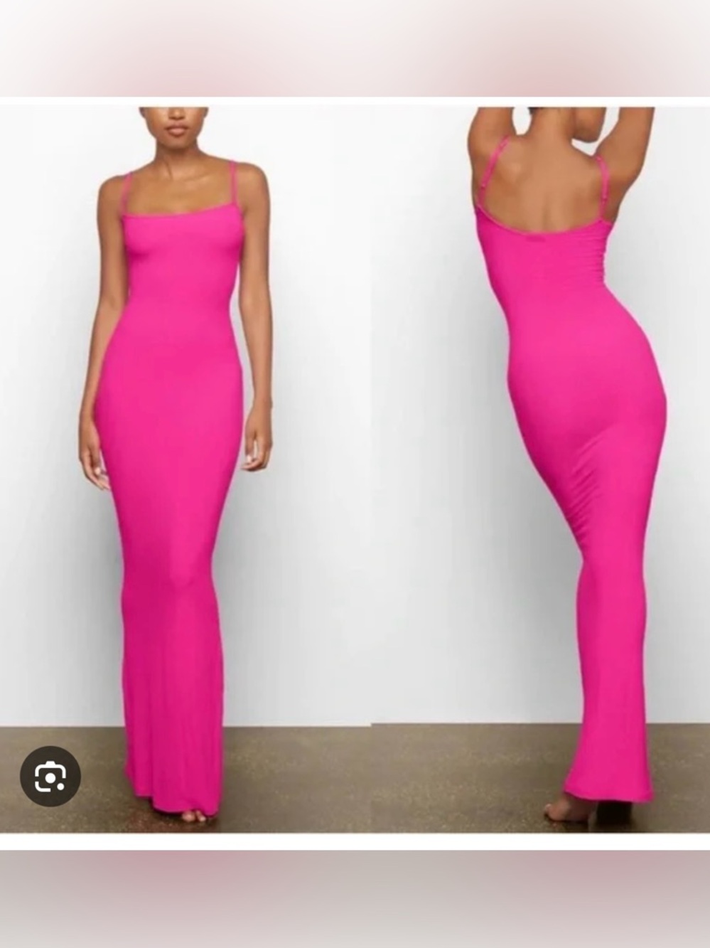 H&M Hot Pink Spaghetti-Strap Maxi Dress